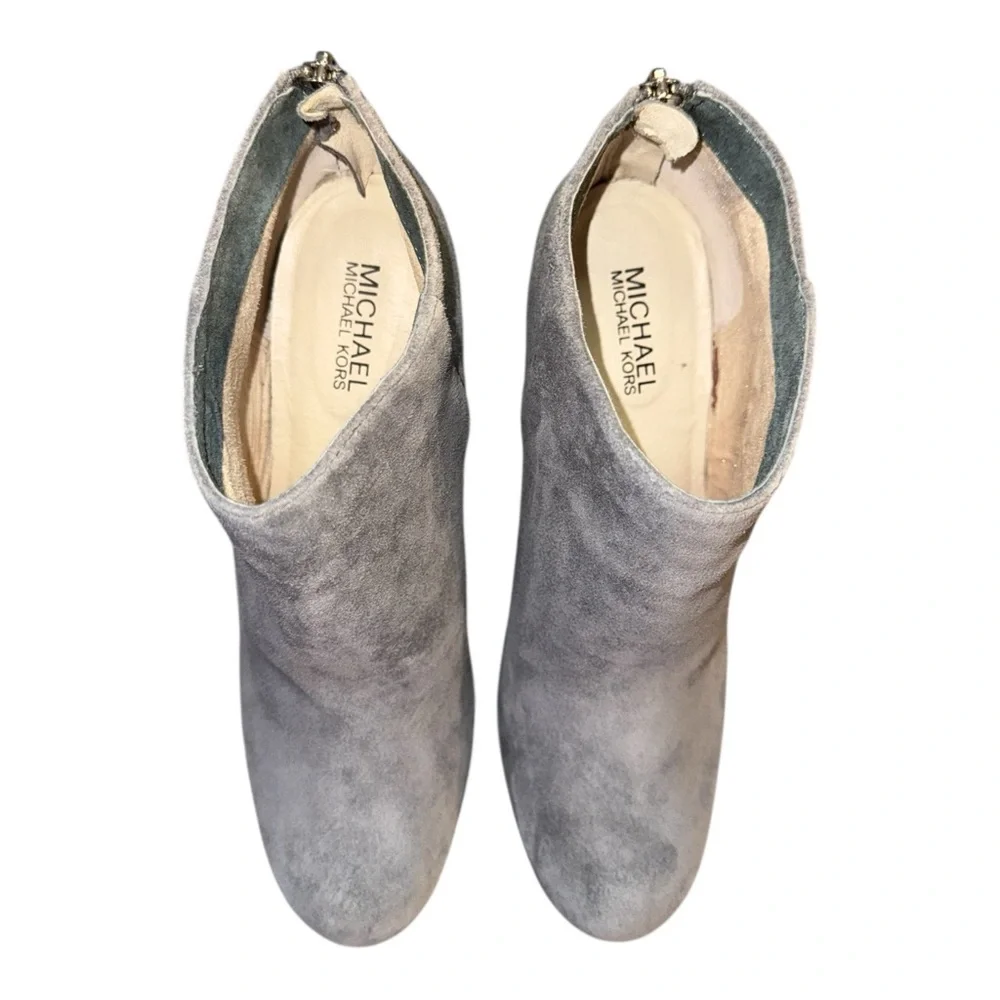Michael Kors Gray Suede Platform Heeled Booties Women’s Size 10 M